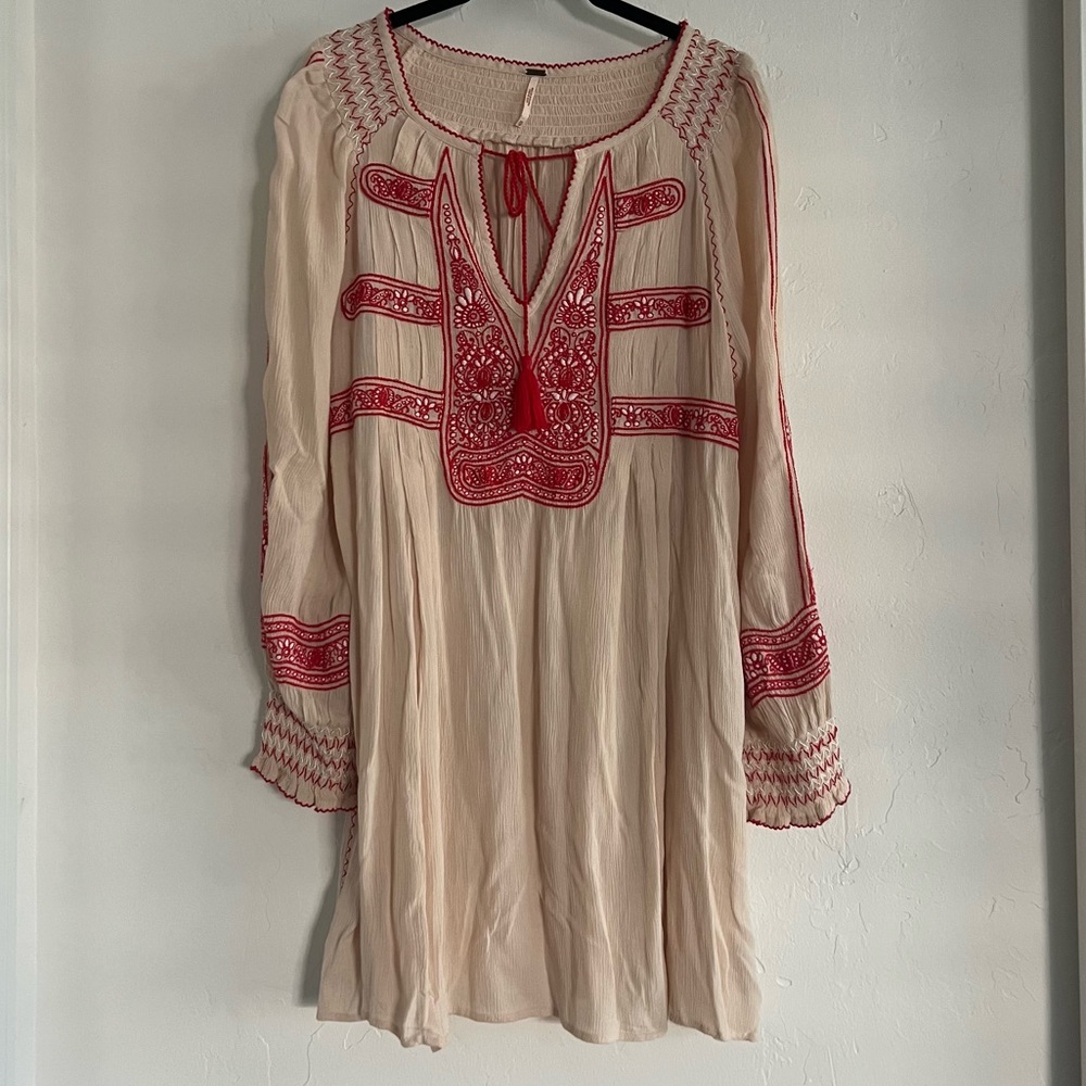 Free People Embroidered Peasant Dress
